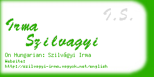 irma szilvagyi business card