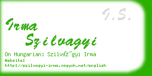 irma szilvagyi business card
